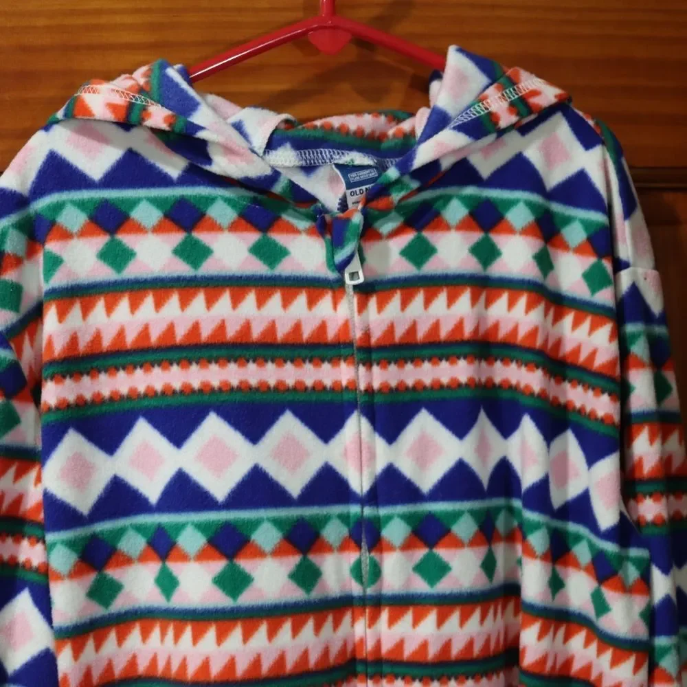Old Navy Gender Neutral One Piece Hooded Micro Fleece Family Matching Pajamas XL